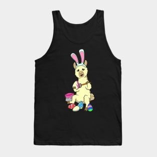 Easter - Cute alpaca painting Easter eggs Tank Top